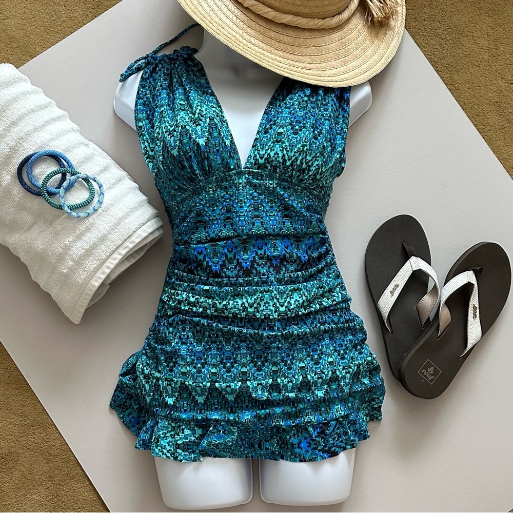 One Piece Swimsuit with Extraordinary Retro Styling and Detailing Size 8 to 10